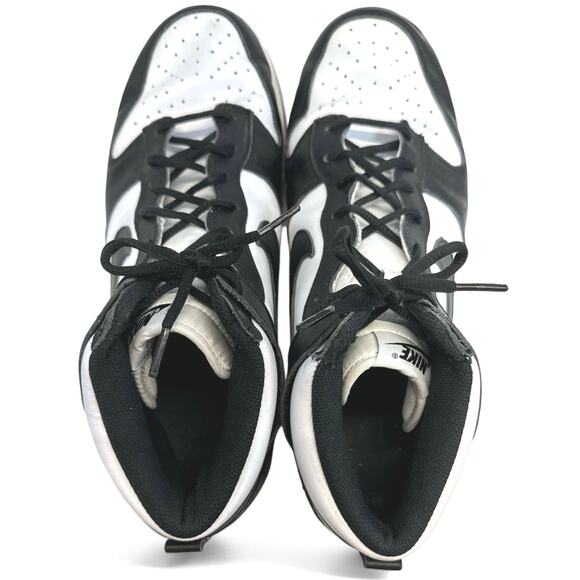 Nike Dunk High Top Retro “Panda” Black White Leather Basketball Shoes men sz 13 - Picture 6 of 8